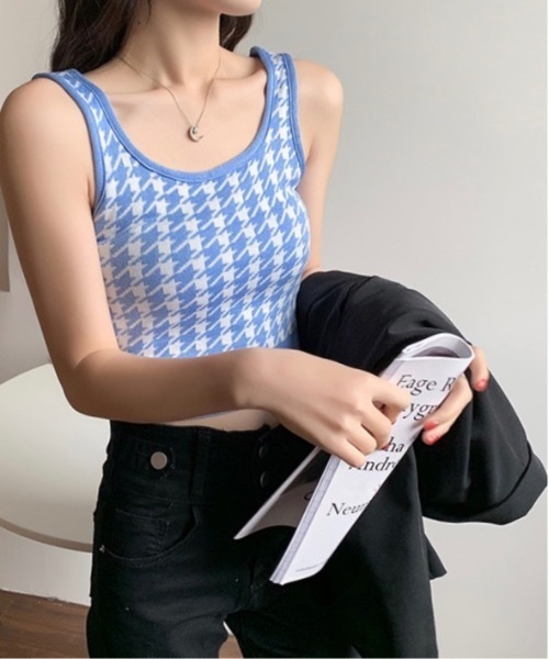 Burner(バーナー)の「【OKUOKU 0909】千鳥格子 タンクトップ oku-tops-638942522141-10(タンクトップ・レディース・C/D/E/A/B・FREE)」の12枚目の写真