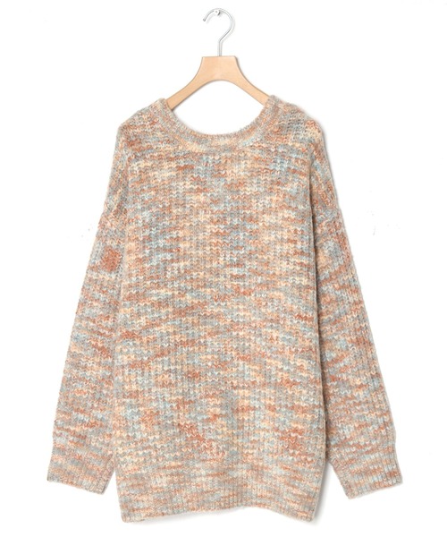 2way big カーディガン　ミックス糸 w closet（ダブルクローゼット）の「【前後2WAY】ミックスヤーン