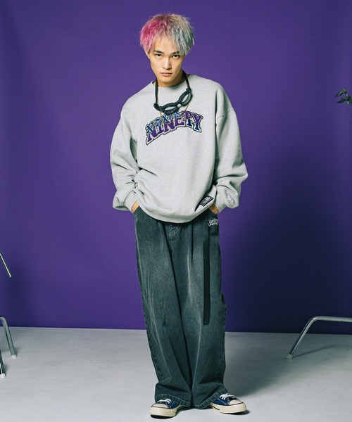 9090（ナインティナインティ）の「9090ポケモンカレッジロゴスウェット/ユニセックス（スウェット・メンズ・グレー/ブラック/バーガンディー/ネイビー・M/L/XL）」の6枚目の写真