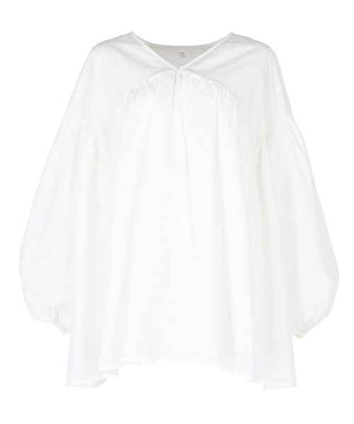 coca（coca）（コカ）の「ブロードVネックギャザーブラウス（シャツ/ブラウス・レディース・ホワイト/ピンク・M/L）」の16枚目の写真
