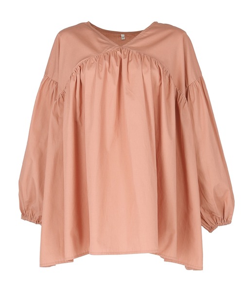 coca（coca）（コカ）の「ブロードVネックギャザーブラウス（シャツ/ブラウス・レディース・ホワイト/ピンク・M/L）」の17枚目の写真