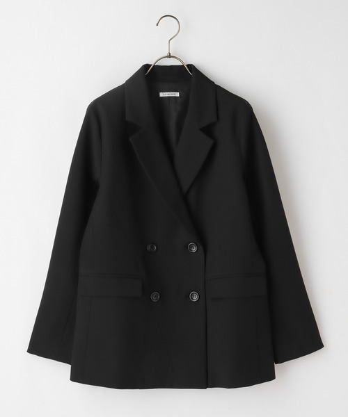 Honeys（ハニーズ）の「ダブル釦ゆるテーラード（テーラードジャケット・レディース・ブラック/ネイビー系/サックスブルー系/ネイビー/ベージュ・S/M/L/LL）」の10枚目の写真