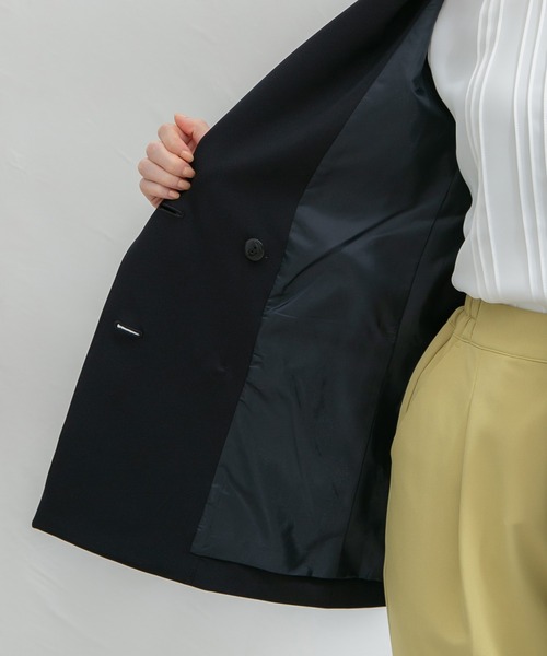 BackChannel ボタン式ジャケット Lサイズ ネイビー TAGLIATORE タリアトーレ 6B ダブル ジャケット コットン
