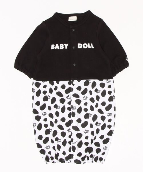 BABYDOLL（ベビードール）の「アニマル切替2WAYオール 7883B（肌着・キッズ・ブラック/ベージュ・50-70cm）」の2枚目の写真