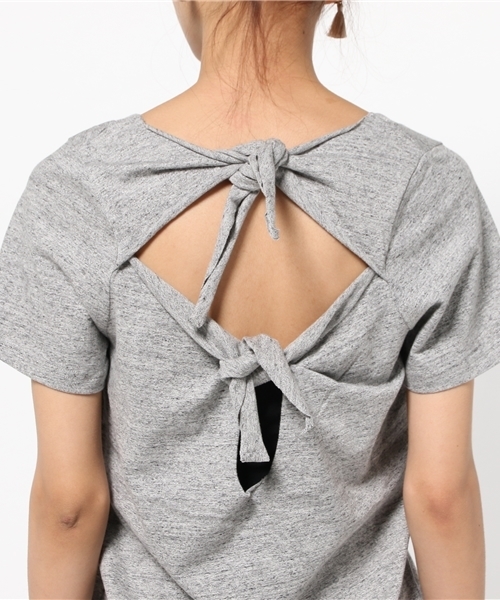 SLY（スライ）の「BACK W RIBBON T/SH（Tシャツ/カットソー・レディース・ホワイト/トップグレー/ブラック・FREE）」の10枚目の写真