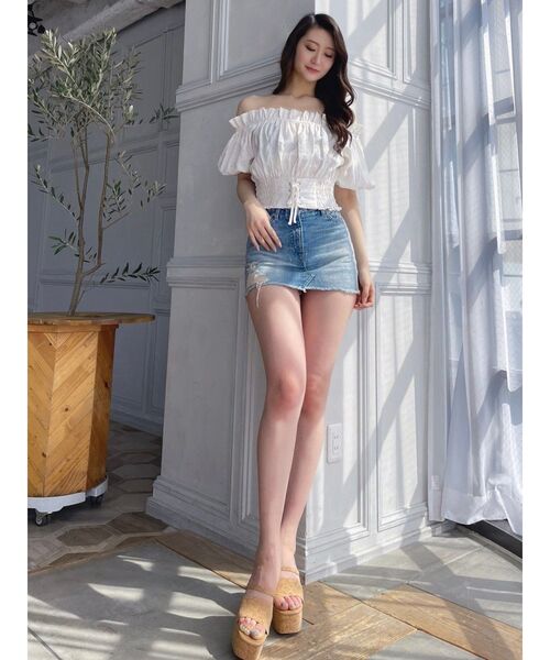 GYDA(ジェイダ)の「2WAYギャザーオフショルウエストデザインブラウス(シャツ/ブラウス・レディース・ベージュ/オフホワイト/その他1・FREE)」の20枚目の写真