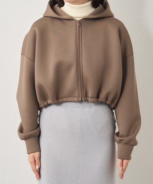 russet（ラシット）の「シャーリングショートパーカー(O-065)（パーカー・レディース・ネイビー/ブラウン/アイボリー・FREE）」の13枚目の写真