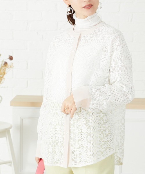 acro(アクロ)の「■ブロックレースバンドカラーシャツ/AC3320(シャツ/ブラウス・レディース・ホワイト・フリ-)」の15枚目の写真