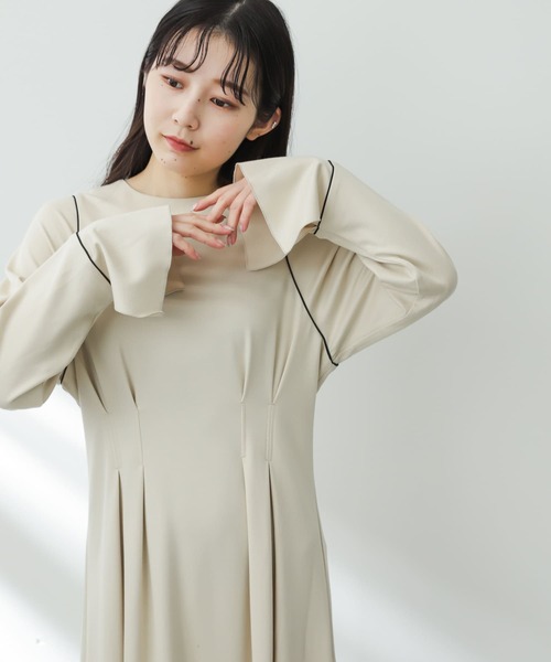 SENSE OF PLACE by URBAN RESEARCH(センスオブプレイスバイアーバンリサーチ)の「ウエストタックカットワンピース(ワンピース・レディース・ブラウン/ライトベージュ/ブラック・ONE)」の12枚目の写真