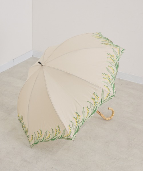 Paradise Picnic(パラダイスピクニック)の「because スズラン刺繍日傘(長傘・レディース・ブラック/アイボリー/ライトブルー/ベージュ・FREE)」の13枚目の写真
