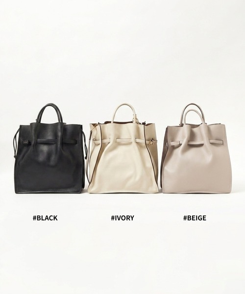 LOWELL things（ロウェル　シングス）の「【TVドラマ使用商品】Swell/2WAYギャザーオープントートBAG L/A4サイズ/13インチPC収納可（トートバッグ・レディース・ブラック/ベージュ/アイボリー/モカ/グレイッシュベージュ/ブラウン・フリー）」の19枚目の写真