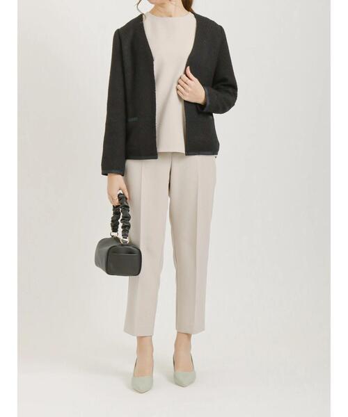 Te chichi（テチチ）の「ダブルクロスパールデザインテーパードパンツ（その他パンツ・レディース・ベージュ/ネイビー・ﾌﾘ-）」の4枚目の写真