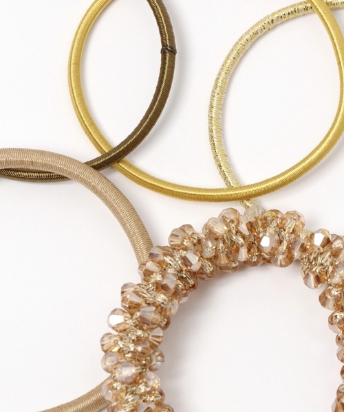 LEPSIM（レプシィム）の「ビーズSETヘアゴム（その他ヘアアクセサリー・レディース・ホワイト/キャメル/グレー・ONE SIZE）」の6枚目の写真