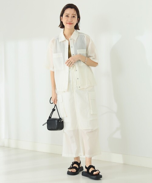 B:MING by BEAMS（ビーミングバイビームス）の「撥水 カーゴ スカート（スカート・レディース・ピンク/アイボリー・MEDIUM/SMALL）」の3枚目の写真