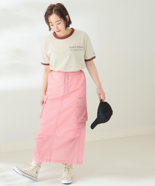 B:MING by BEAMS（ビーミングバイビームス）の「撥水 カーゴ スカート（スカート・レディース・ピンク/アイボリー・MEDIUM/SMALL）」の8枚目の写真