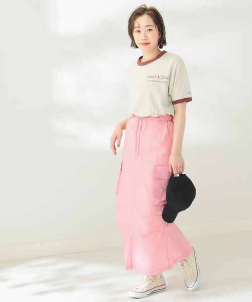 B:MING by BEAMS（ビーミングバイビームス）の「撥水 カーゴ スカート（スカート・レディース・ピンク/アイボリー・MEDIUM/SMALL）」の9枚目の写真