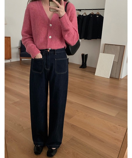 LAFFMO（ラフモ）の「ベイカーポケットデニムパンツ（デニムパンツ・レディース・ライトブルー/ダークブルー・MEDIUM/LARGE）」の8枚目の写真