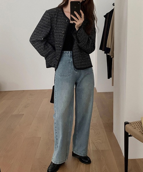 LAFFMO（ラフモ）の「ベイカーポケットデニムパンツ（デニムパンツ・レディース・ライトブルー/ダークブルー・MEDIUM/LARGE）」の16枚目の写真