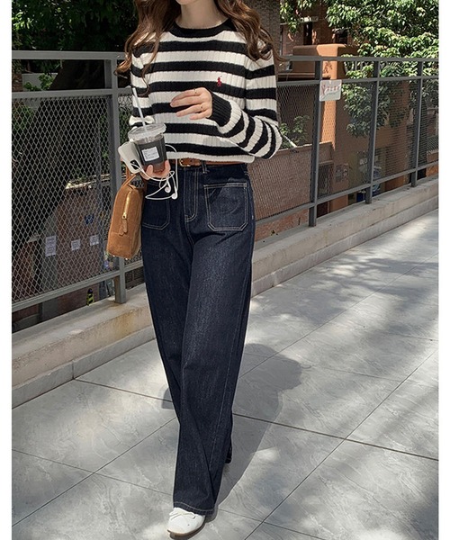 LAFFMO（ラフモ）の「ベイカーポケットデニムパンツ（デニムパンツ・レディース・ライトブルー/ダークブルー・MEDIUM/LARGE）」の15枚目の写真