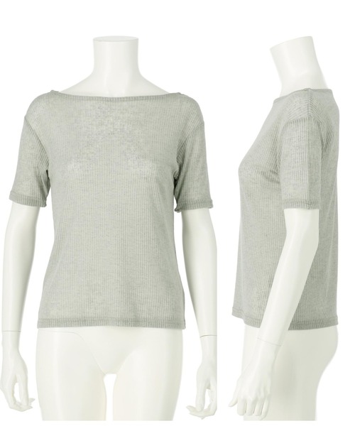 LATINA（ラティーナ）の「2WAYスリーブニットソートップスセーター（Tシャツ/カットソー・レディース・ライトグレー/ブラック・FREE）」の12枚目の写真