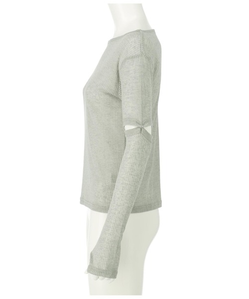 LATINA（ラティーナ）の「2WAYスリーブニットソートップスセーター（Tシャツ/カットソー・レディース・ライトグレー/ブラック・FREE）」の20枚目の写真