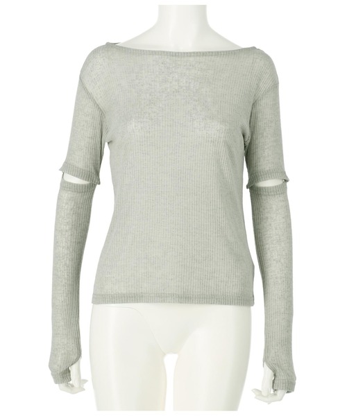 LATINA（ラティーナ）の「2WAYスリーブニットソートップスセーター（Tシャツ/カットソー・レディース・ライトグレー/ブラック・FREE）」の22枚目の写真