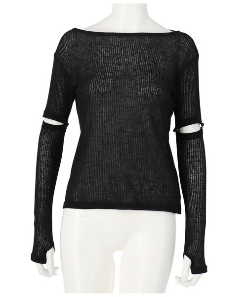 LATINA（ラティーナ）の「2WAYスリーブニットソートップスセーター（Tシャツ/カットソー・レディース・ライトグレー/ブラック・FREE）」の17枚目の写真