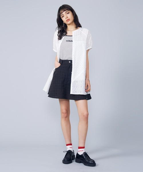 MILKFED.（ミルクフェド）の「PANELED LACE DRESS（ワンピース・レディース・ブラック/オフホワイト・ONE SIZE）」の3枚目の写真