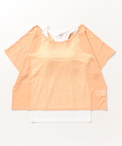 TIGORA（ティゴラ）の「ティゴラ TIGORA タンクトップセットTシャツ（Tシャツ/カットソー・レディース・サーモンピンク/ホワイト/ライラック・XL/L/M/S）」の3枚目の写真