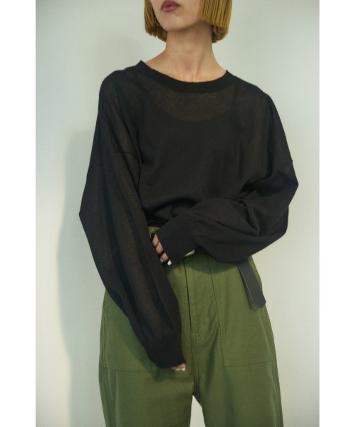 BLACK BY MOUSSY（ブラックバイマウジー）の「sheer knit tops
