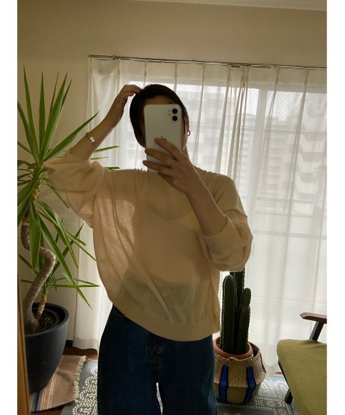 BLACK BY MOUSSY（ブラックバイマウジー）の「sheer knit tops