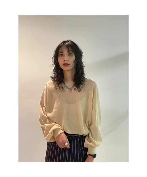 BLACK BY MOUSSY（ブラックバイマウジー）の「sheer knit tops