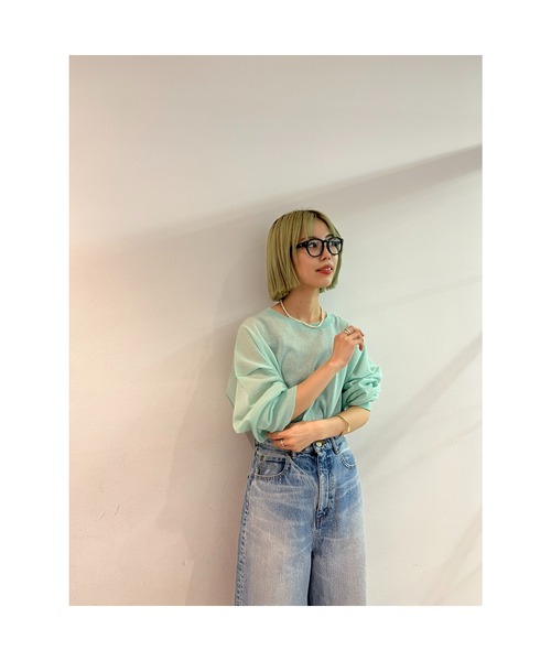 BLACK BY MOUSSY（ブラックバイマウジー）の「sheer knit tops