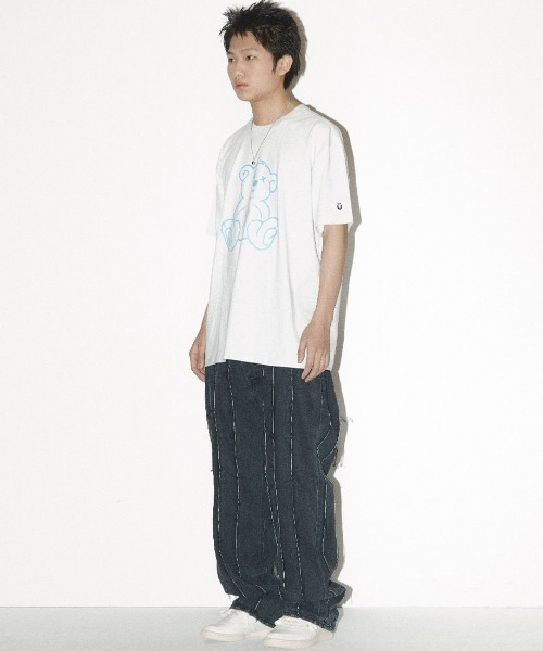 ISTKUNST(イストクンスト)の「A'GEM/9 × .kom『ISTKUNST/イストクンスト』THUNDER BEAR TEE/ サンダー ベア 半袖 カットソー(Tシャツ/カットソー・メンズ・グリーン/ブラック/ホワイト/ライトグレー・M/L)」の12枚目の写真