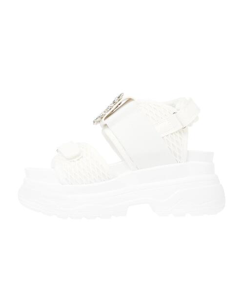 INGNI(イング)の「ボリュームソールビジュースポサン(サンダル・レディース・ブラック/オフホワイト・M/L)」の4枚目の写真