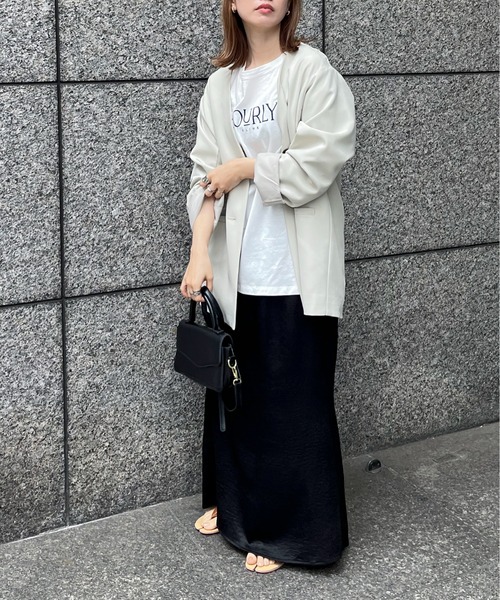 feepur(フェピュール)の「捻じりフレンチスリーブロゴTee(Tシャツ/カットソー・レディース・ネイビー/オートミール/オフホワイト/チャコールグレー・MEDIUM)」の9枚目の写真