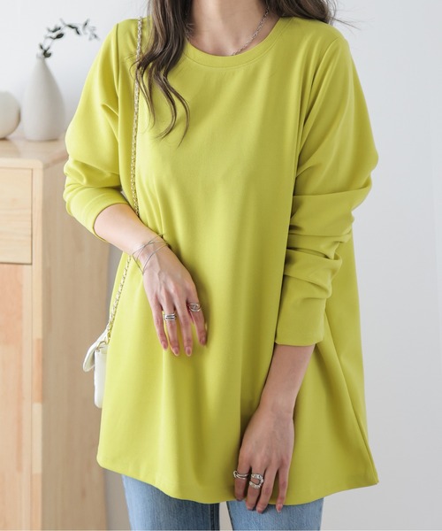 SUGAR BISKET(シュガービスケット)の「ポンチ素材トップス(Tシャツ/カットソー・レディース・ブルー/イエロー/ブラック/ベージュ/ピンク・フリー)」の4枚目の写真
