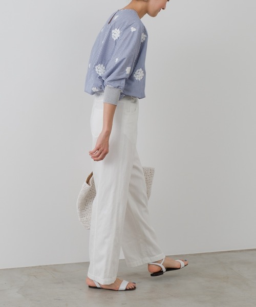 BEARDSLEY（ビアズリー）の「綿麻デニムハイライズパンツ（デニムパンツ・レディース・ホワイト・FREE）」の10枚目の写真