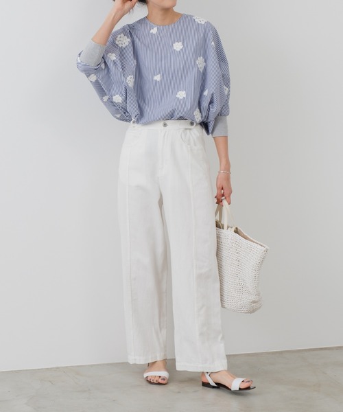 BEARDSLEY（ビアズリー）の「綿麻デニムハイライズパンツ（デニムパンツ・レディース・ホワイト・FREE）」の15枚目の写真