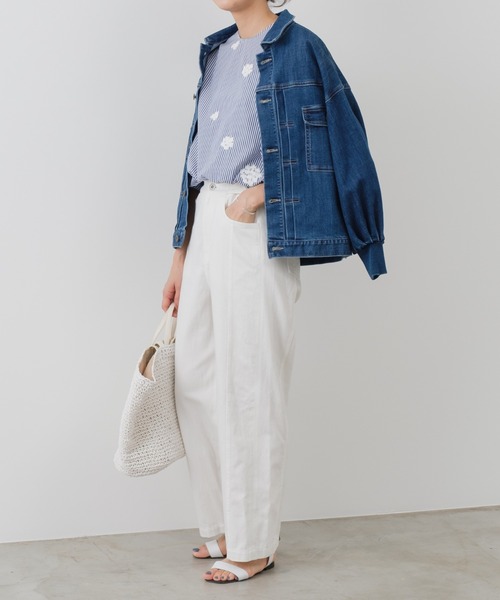 BEARDSLEY（ビアズリー）の「綿麻デニムハイライズパンツ（デニムパンツ・レディース・ホワイト・FREE）」の20枚目の写真