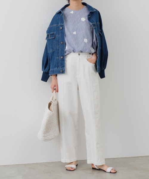 BEARDSLEY（ビアズリー）の「綿麻デニムハイライズパンツ（デニムパンツ・レディース・ホワイト・FREE）」の18枚目の写真