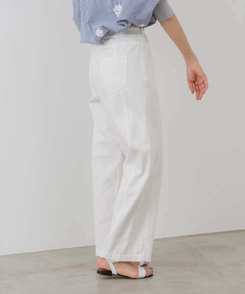 BEARDSLEY（ビアズリー）の「綿麻デニムハイライズパンツ（デニムパンツ・レディース・ホワイト・FREE）」の5枚目の写真