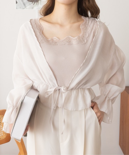 Ada.（エイダ）の「レースデザイン タンクトップ（タンクトップ・レディース・ベージュ/ピンク/オフホワイト/ブラック/グレイッシュベージュ・M/L）」の14枚目の写真