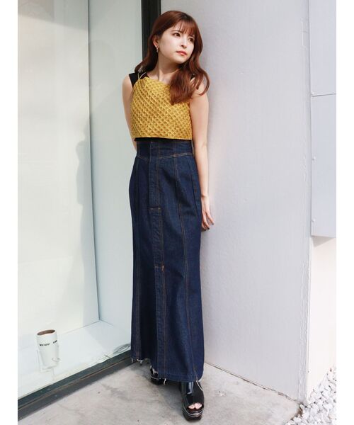 MURUA（ムルーア）の「マーメイドデニムスカート（デニムスカート・レディース・インディゴブルー/アイボリー・2/1）」の4枚目の写真