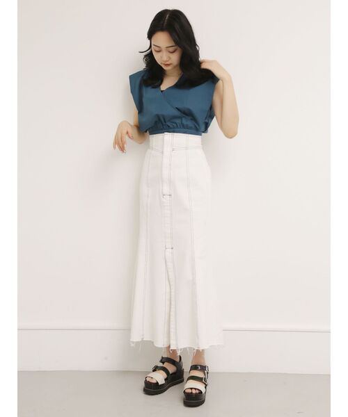 MURUA（ムルーア）の「マーメイドデニムスカート（デニムスカート・レディース・インディゴブルー/アイボリー・2/1）」の20枚目の写真