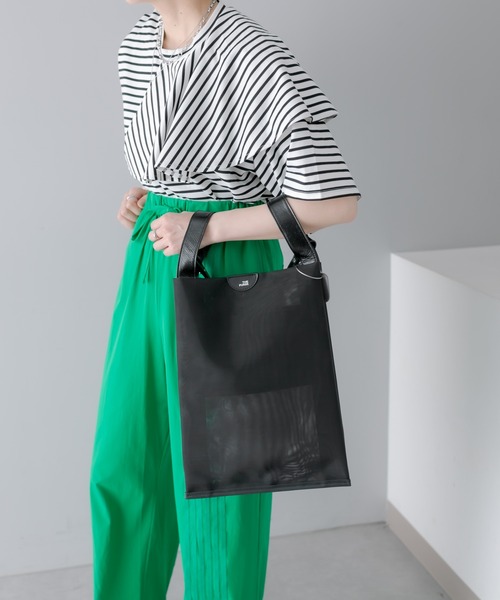 THE PURSE(ザパース )の「別注【THE PURSE(ザ・パース)】TULLE MARKET BAG ショルダーバッグ(ショルダーバッグ・レディース・ブラック/シルバー・FREE)」の4枚目の写真
