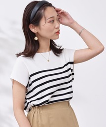 フレンチスリーブ衿リブコンパクトプルオーバー