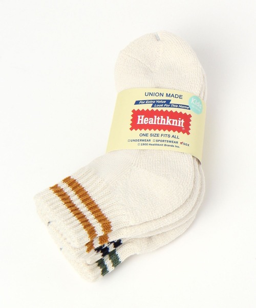 BAYFLOW（ベイフロー）の「【Healthknit(ヘルスニット）】シンカー3Pソックス(KIDS)（ソックス/靴下・キッズ・オフホワイト・LARGE/MEDIUM）」の3枚目の写真