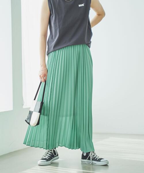 coen（コーエン）の「プリーツマキシスカート（スカート・レディース・ホワイト/ブラック/ケリー・L/M）」の3枚目の写真