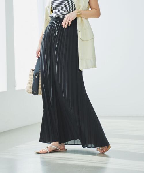 coen（コーエン）の「プリーツマキシスカート（スカート・レディース・ホワイト/ブラック/ケリー・L/M）」の2枚目の写真